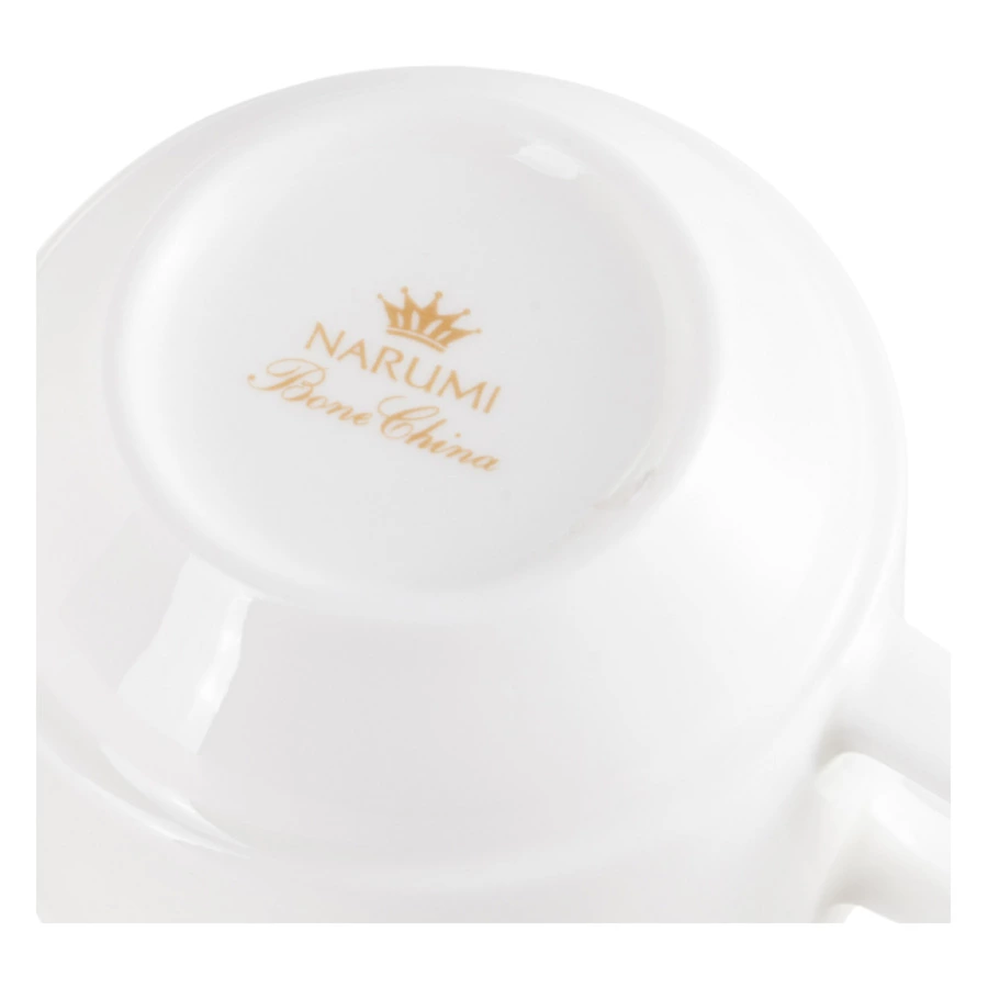 Чашка для эспрессо с блюдцем Narumi Белый декор 110 мл, фарфор костяной