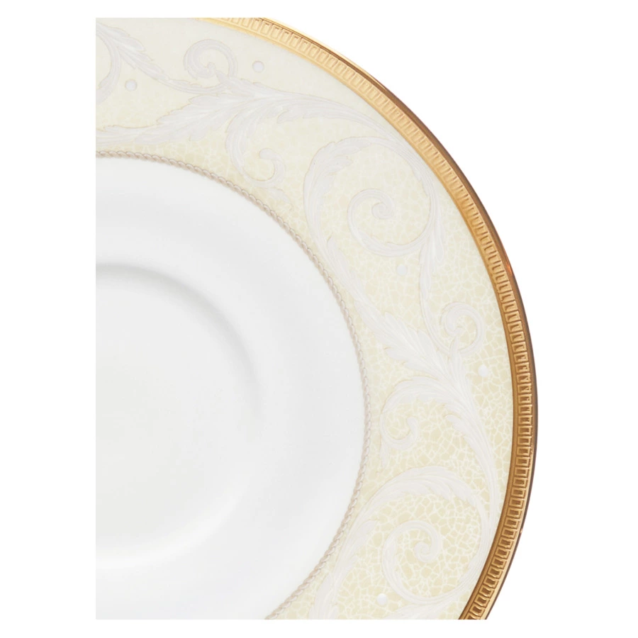 Чашка чайная с блюдцем Narumi Золотой ноктюрн 230 мл, фарфор костяной