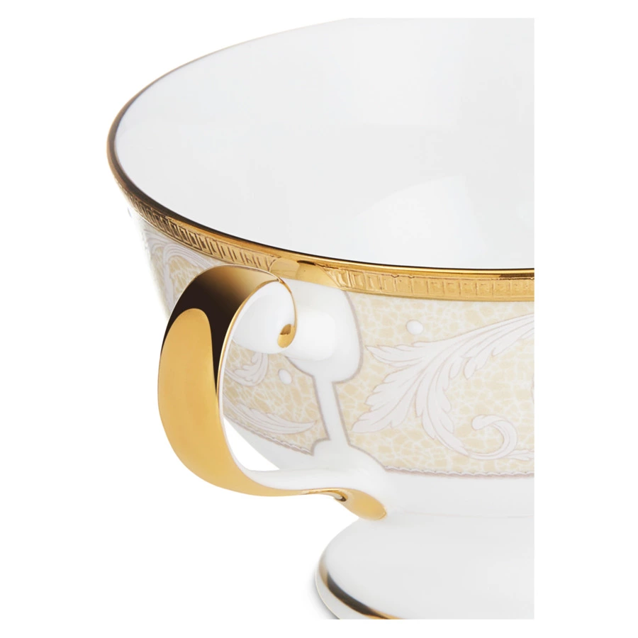 Чашка чайная с блюдцем Narumi Золотой ноктюрн 230 мл, фарфор костяной