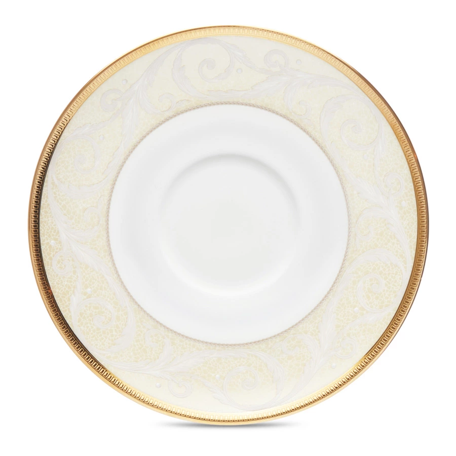 Чашка чайная с блюдцем Narumi Золотой ноктюрн 230 мл, фарфор костяной