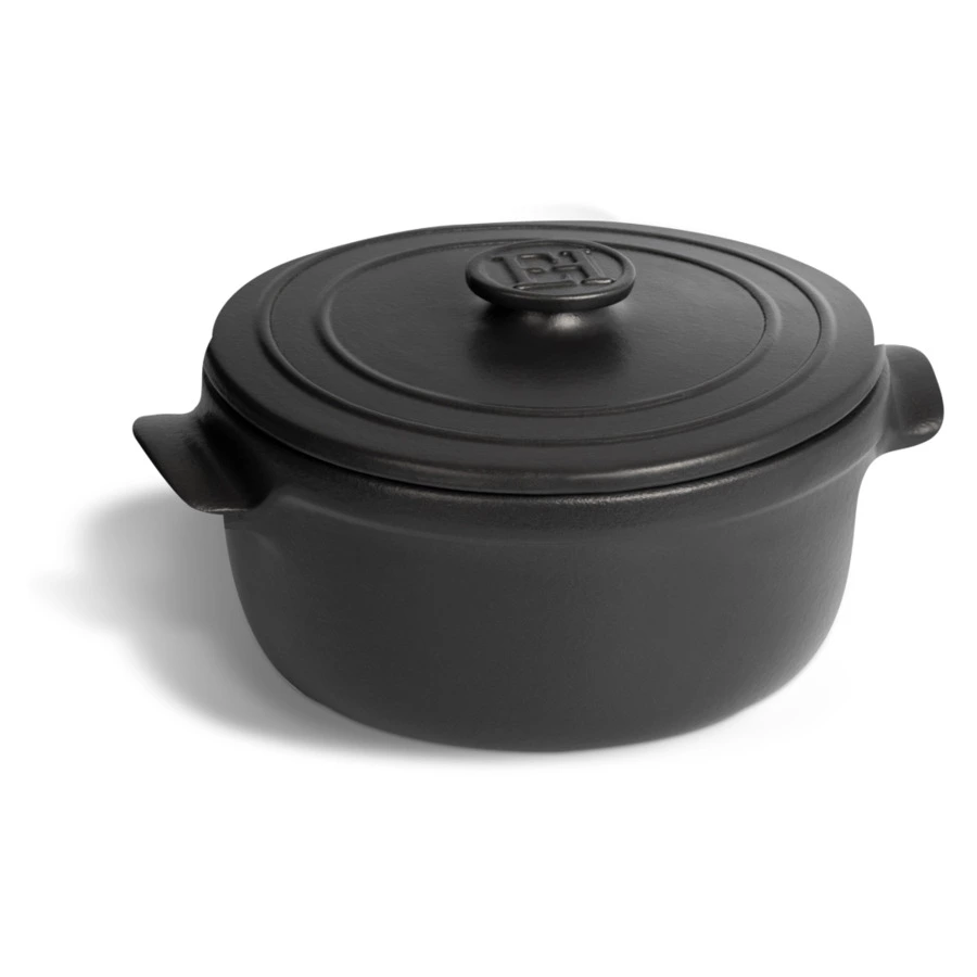 Кокотница для запекания Emile Henry Solo 550 мл, 17х13,5х9,5см, базальт, керамика жаропрочная