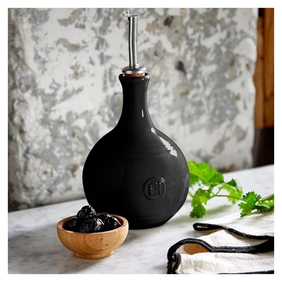 Бутылка для уксуса Emile Henry 450 мл, 10,4х10,4х14,7 см, трюфель, керамика, сталь