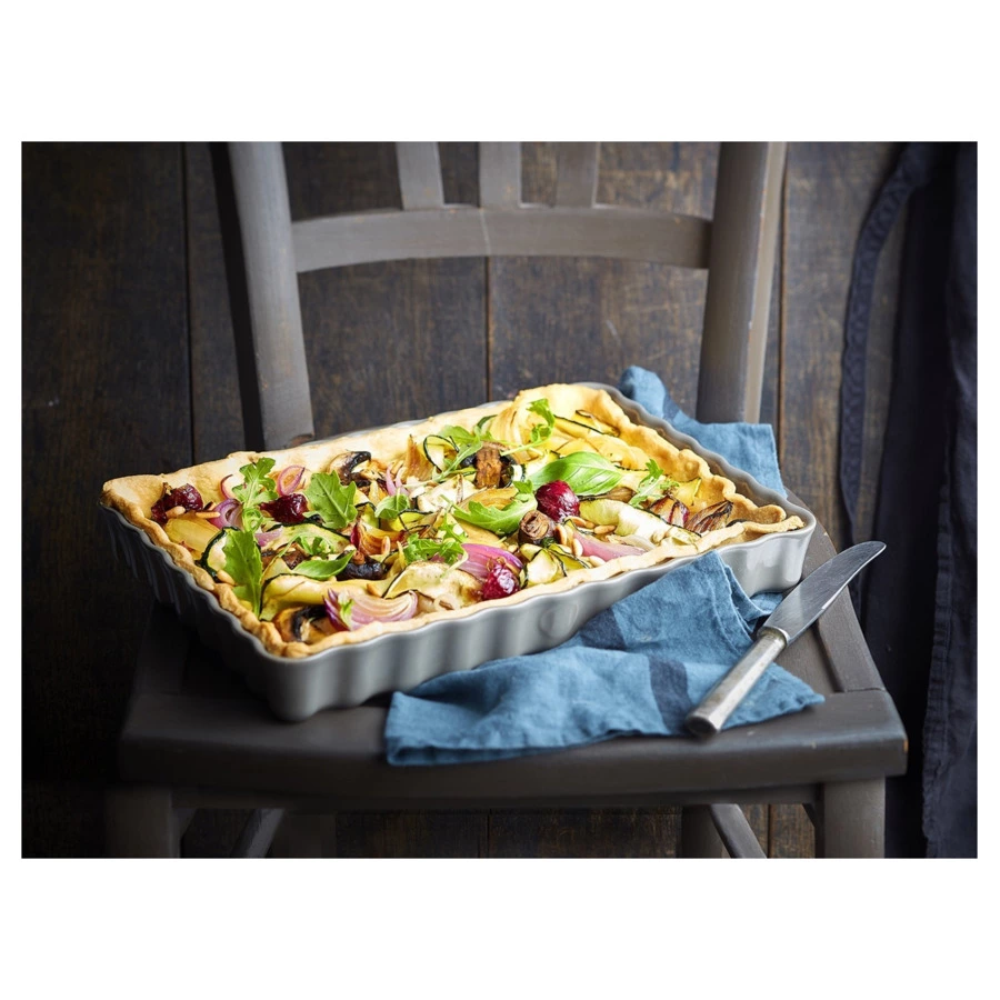 Форма для пирога Emile Henry прямоугольная 1,3л, 36х15х5см, гранат, керамика