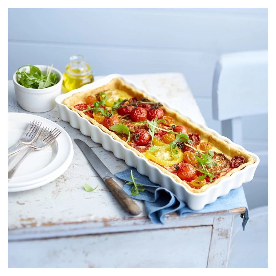 Форма для пирога Emile Henry прямоугольная 1,3л, 36х15х5см, крем, керамика