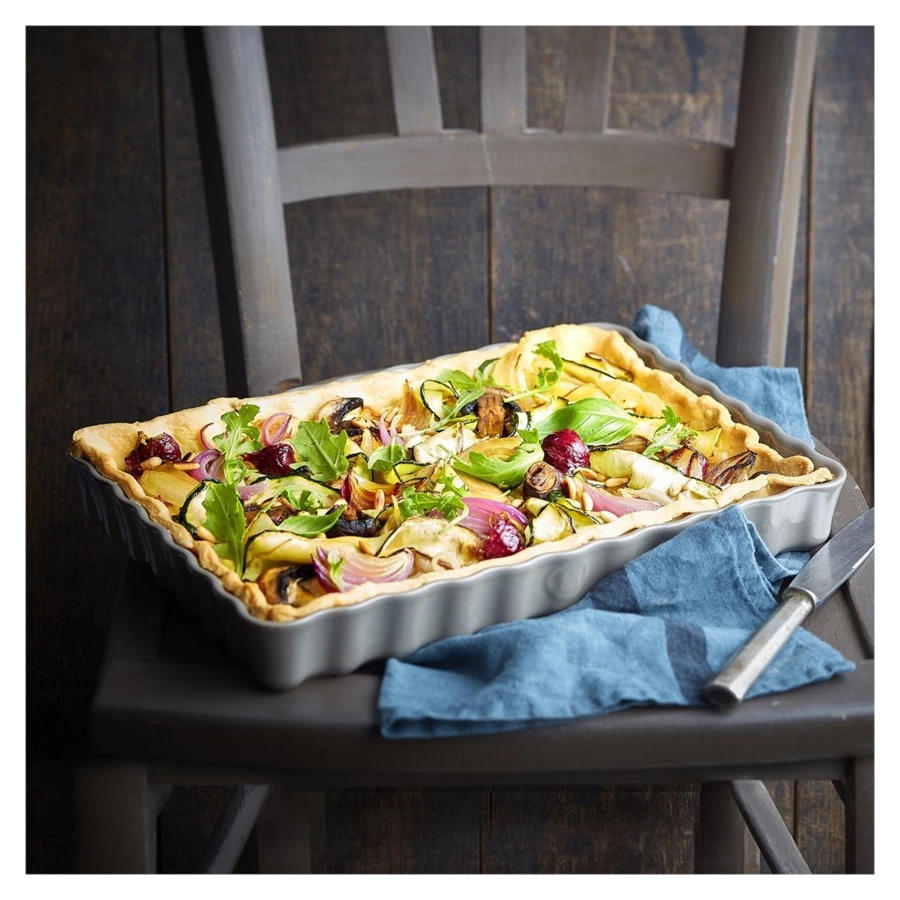 Форма для пирога Emile Henry прямоугольная 2,4л, 33,5х24х5см, крем, керамика