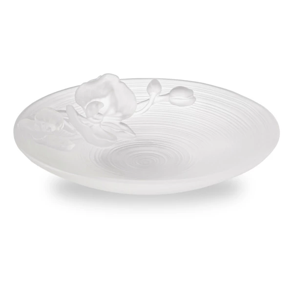 Блюдо Decor de Table Pate de Verre Cristal Орхидея 18 см, хрустальное тесто, белое, п/к