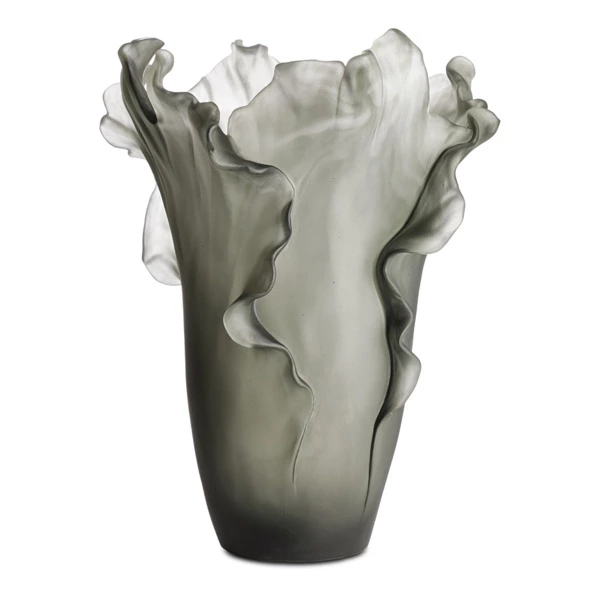 Ваза настольная Decor de Table Pate de Verre Cristal Мак 30 см, хрустальное тесто, серая, п/к