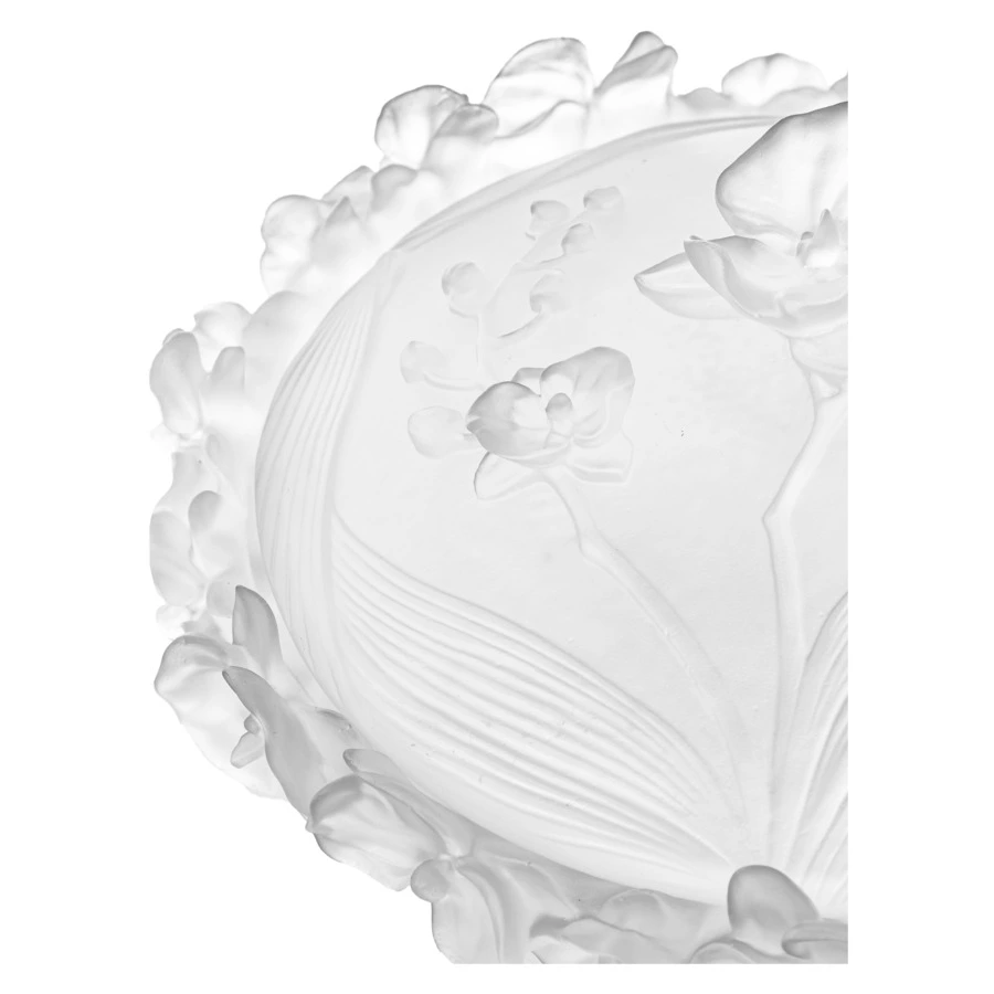 Конфетница с крышкой Decor de Table Pate de Verre Cristal Орхидея 28 см, хрусталь, белая, п/к