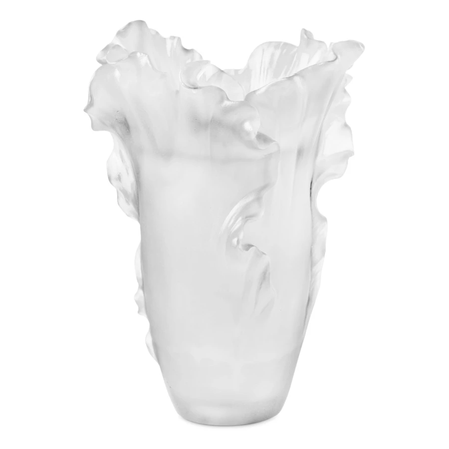 Ваза настольная Decor de Table Pate de Verre Cristal Мак 20 см, хрустальное тесто, белая, п/к
