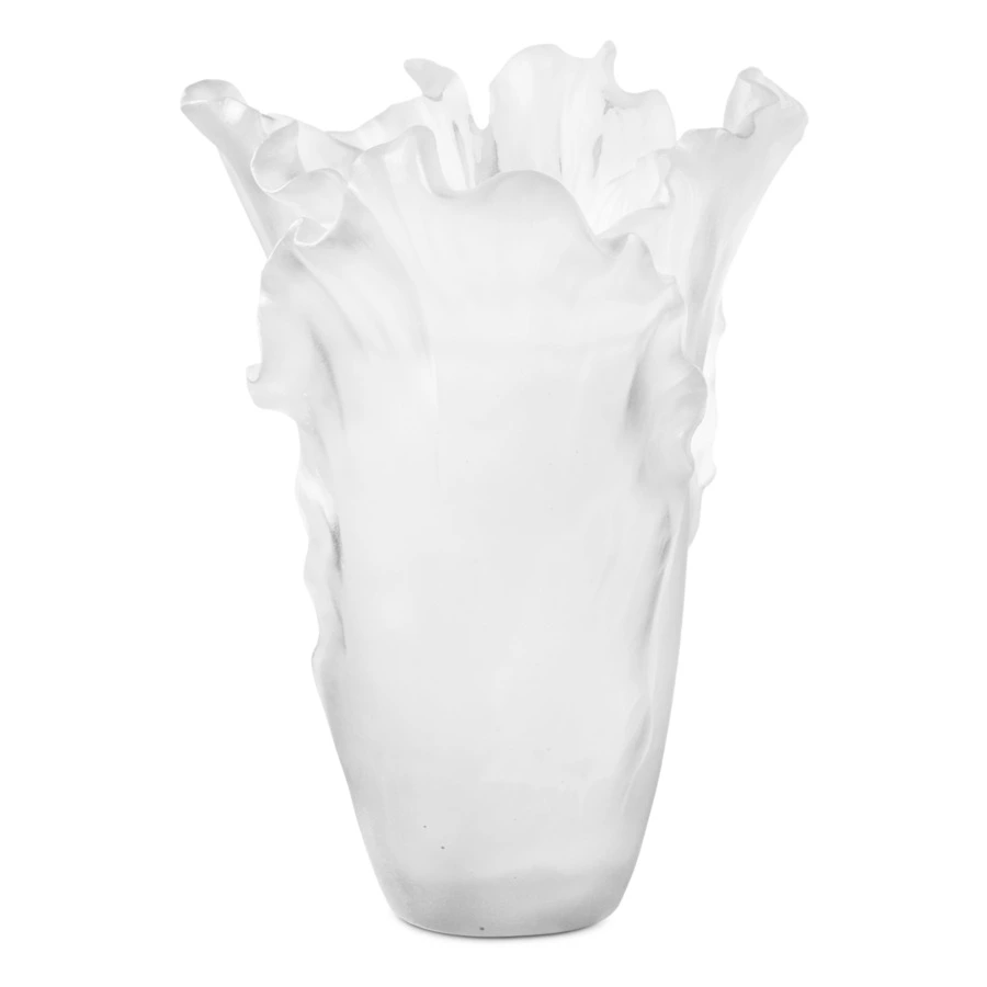 Ваза настольная Decor de Table Pate de Verre Cristal Мак 20 см, хрустальное тесто, белая, п/к
