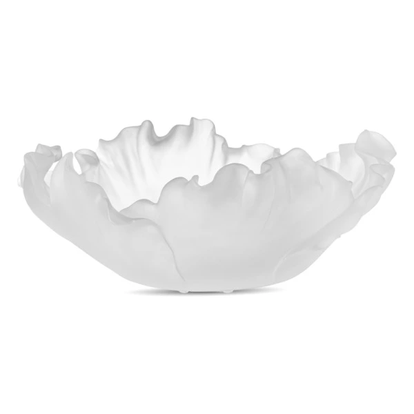 Чаша декоративная Decor de Table Pate de Verre Cristal Мак 30 см, хрустальное тесто, белая, п/к