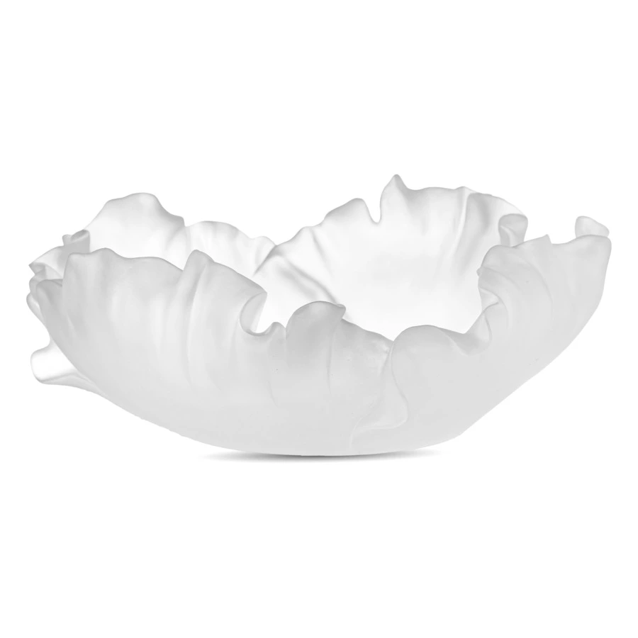 Чаша декоративная Decor de Table Pate de Verre Cristal Мак 30 см, хрустальное тесто, белая, п/к