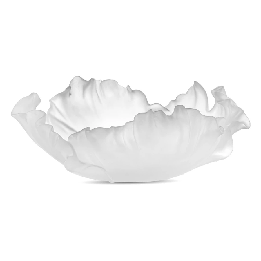 Чаша декоративная Decor de Table Pate de Verre Cristal Мак 30 см, хрустальное тесто, белая, п/к