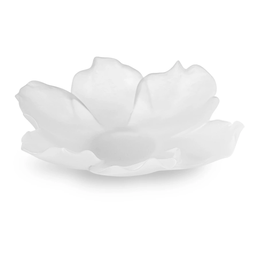 Чаша декоративная Decor de Table Pate de Verre Cristal Мак 18 см, хрустальное тесто, белая, п/к