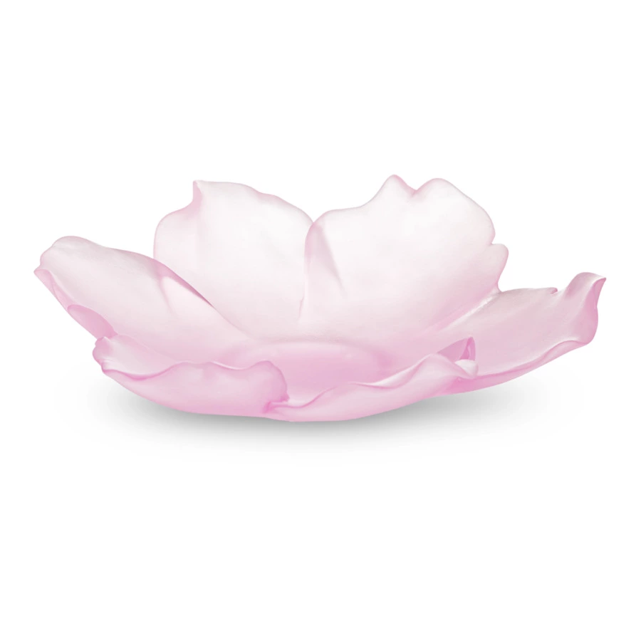 Чаша декоративная Decor de Table Pate de Verre Cristal Мак 18 см, хрустальное тесто, розовая, п/к