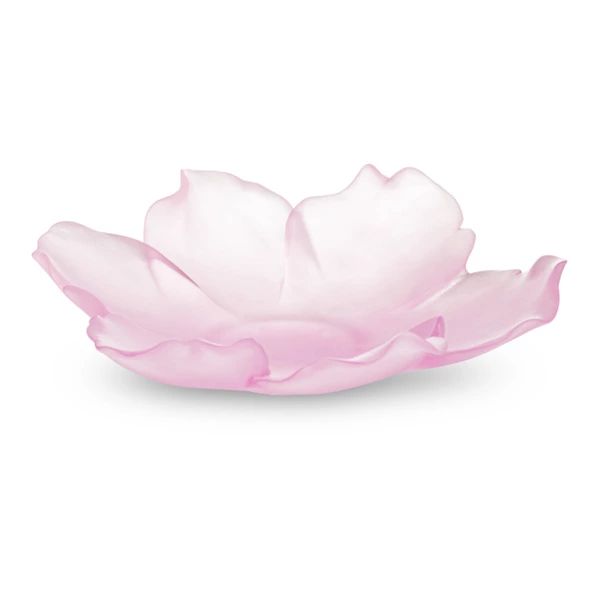 Чаша декоративная Decor de Table Pate de Verre Cristal Мак 18 см, хрустальное тесто, розовая, п/к