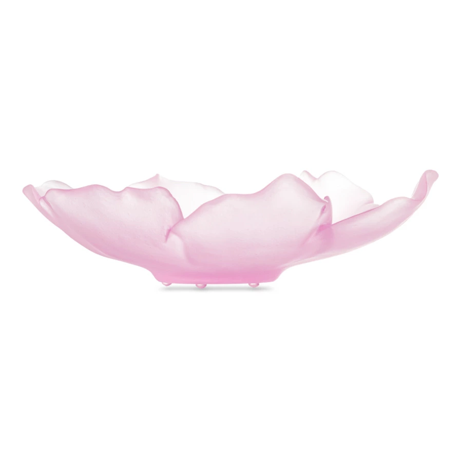 Чаша декоративная Decor de Table Pate de Verre Cristal Мак 18 см, хрустальное тесто, розовая, п/к