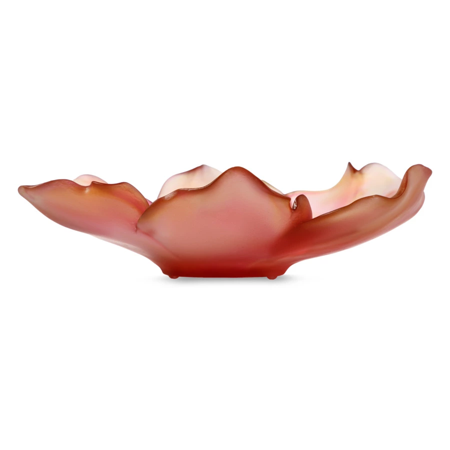 Чаша декоративная Decor de Table Pate de Verre Cristal Мак 18 см, красно-янтарная, п/к