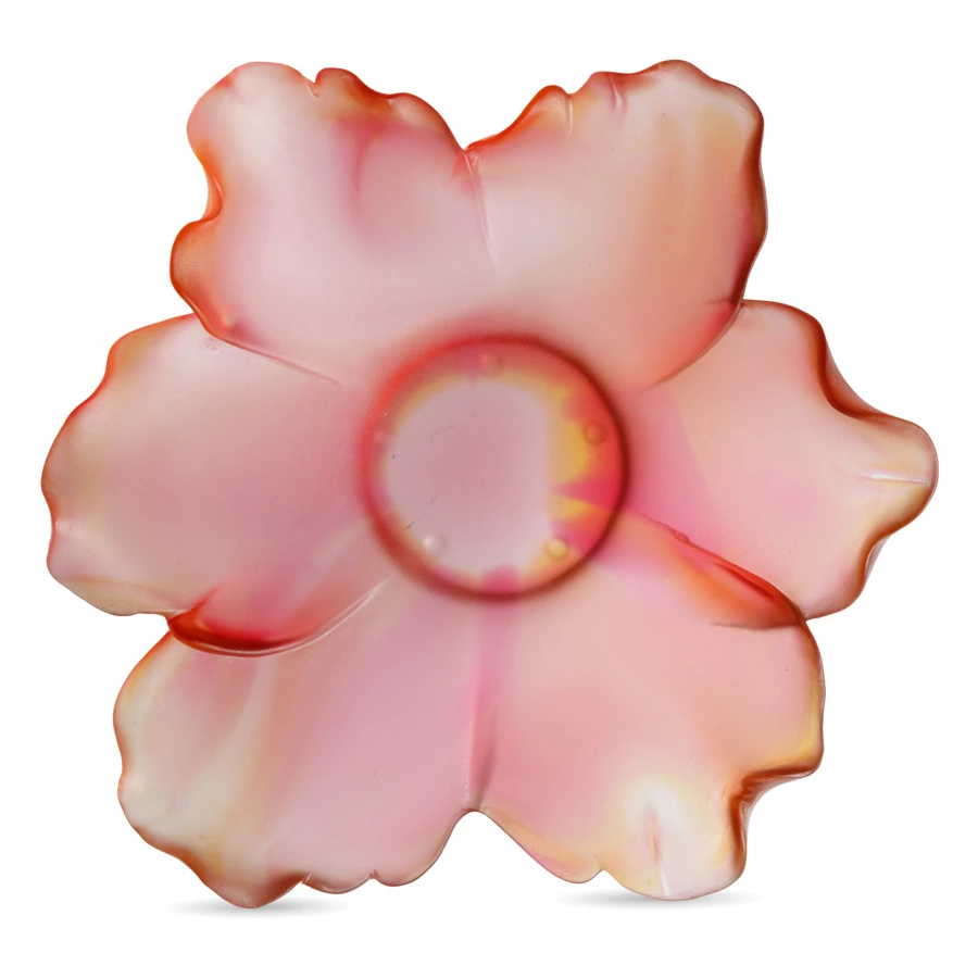 Чаша декоративная Decor de Table Pate de Verre Cristal Мак 18 см, красно-янтарная, п/к