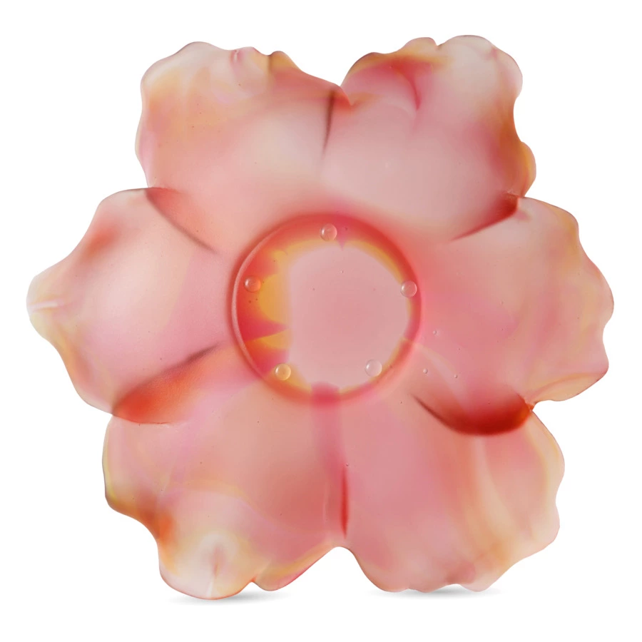 Чаша декоративная Decor de Table Pate de Verre Cristal Мак 18 см, красно-янтарная, п/к