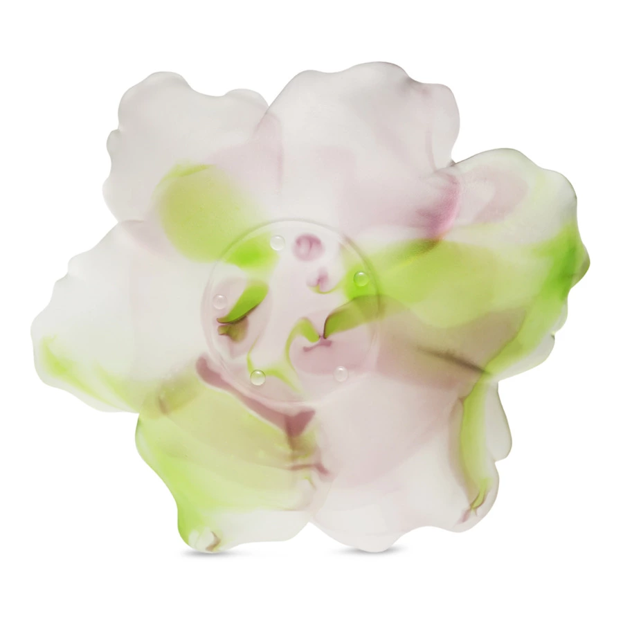 Чаша декоративная Decor de Table Pate de Verre Cristal Мак 18 см, фиолетово-зеленая, п/к