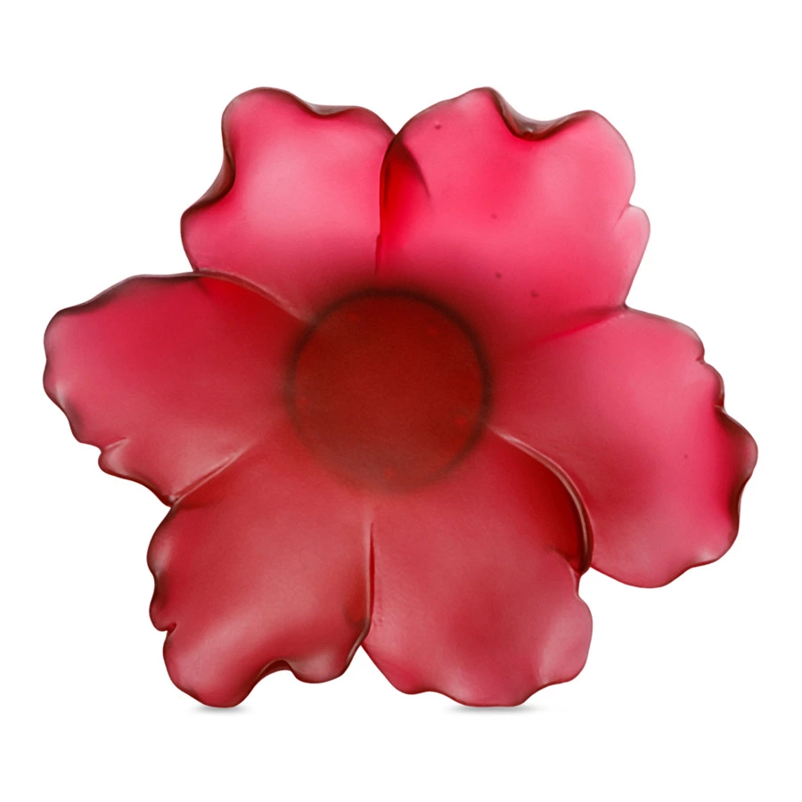 Чаша декоративная Decor de Table Pate de Verre Cristal Мак 18 см, красная, п/к