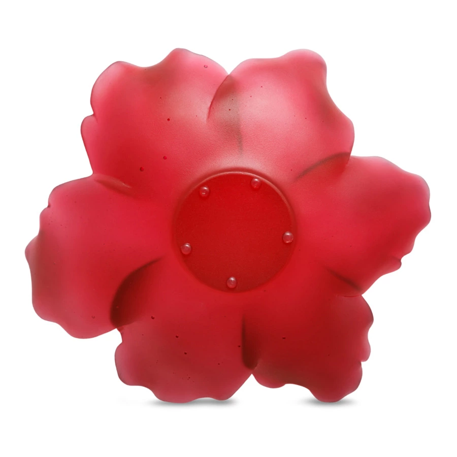 Чаша декоративная Decor de Table Pate de Verre Cristal Мак 18 см, красная, п/к