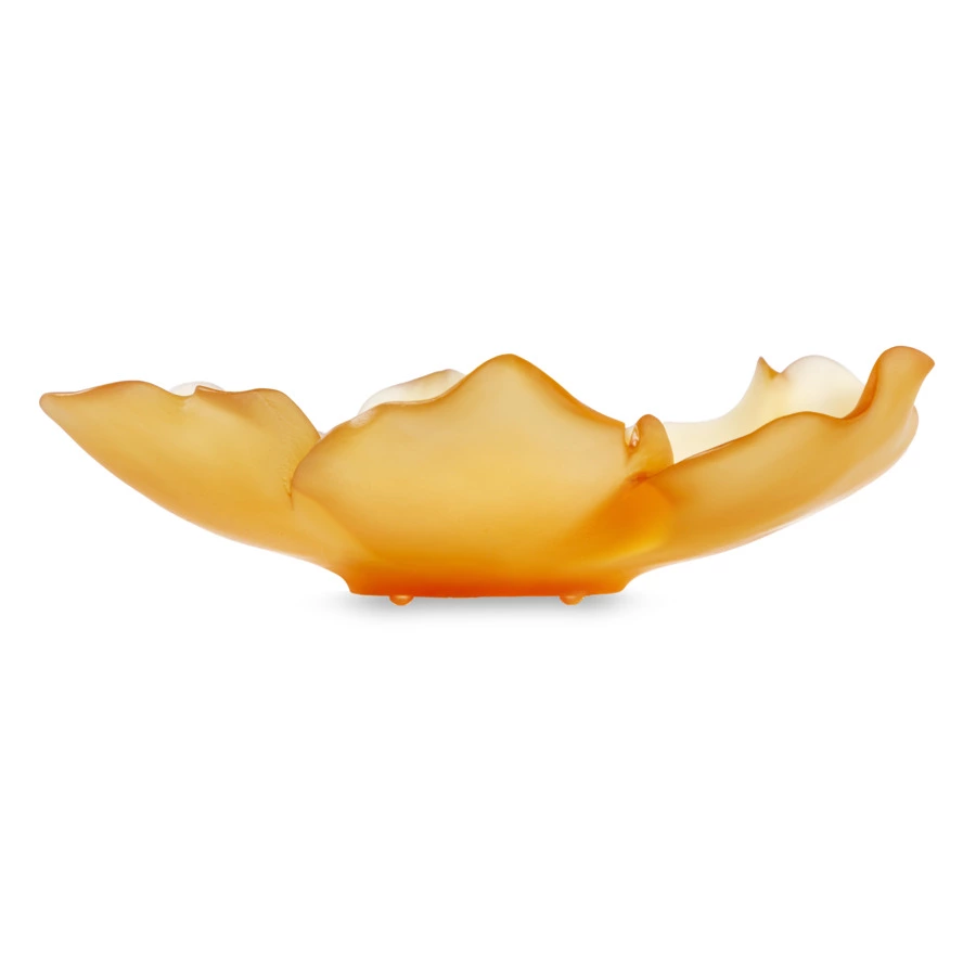 Чаша декоративная Decor de Table Pate de Verre Cristal Мак 18 см, желтая, п/к