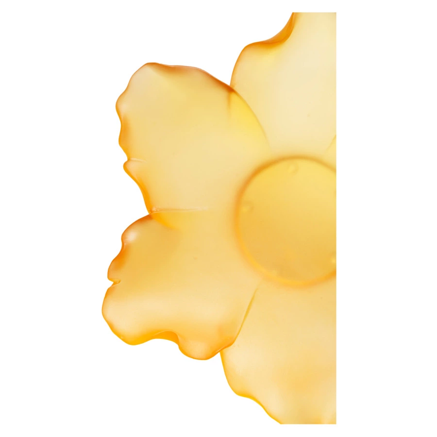 Чаша декоративная Decor de Table Pate de Verre Cristal Мак 18 см, желтая, п/к