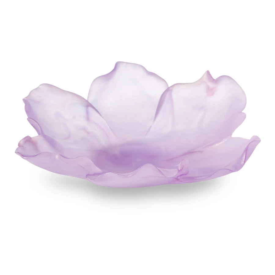 Чаша декоративная Decor de Table Pate de Verre Cristal Мак 18 см, фиолетовая, п/к