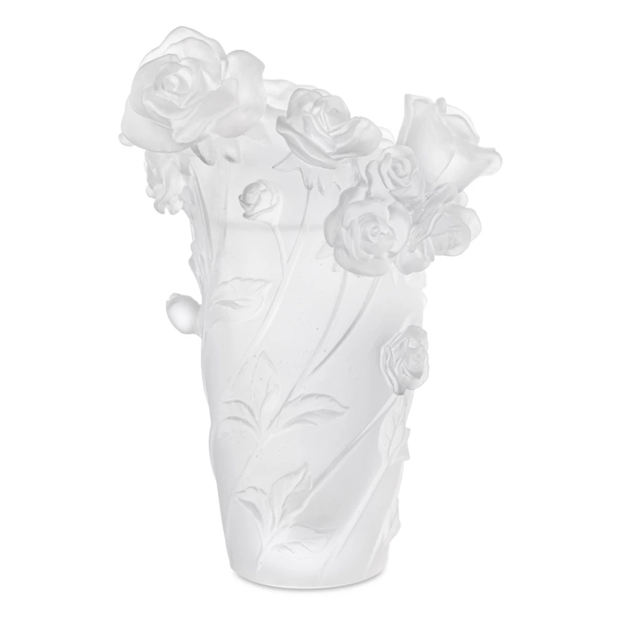 Ваза настольная Decor de Table Pate de Verre Cristal Роза 20 см, хрустальное тесто, белая, п/к