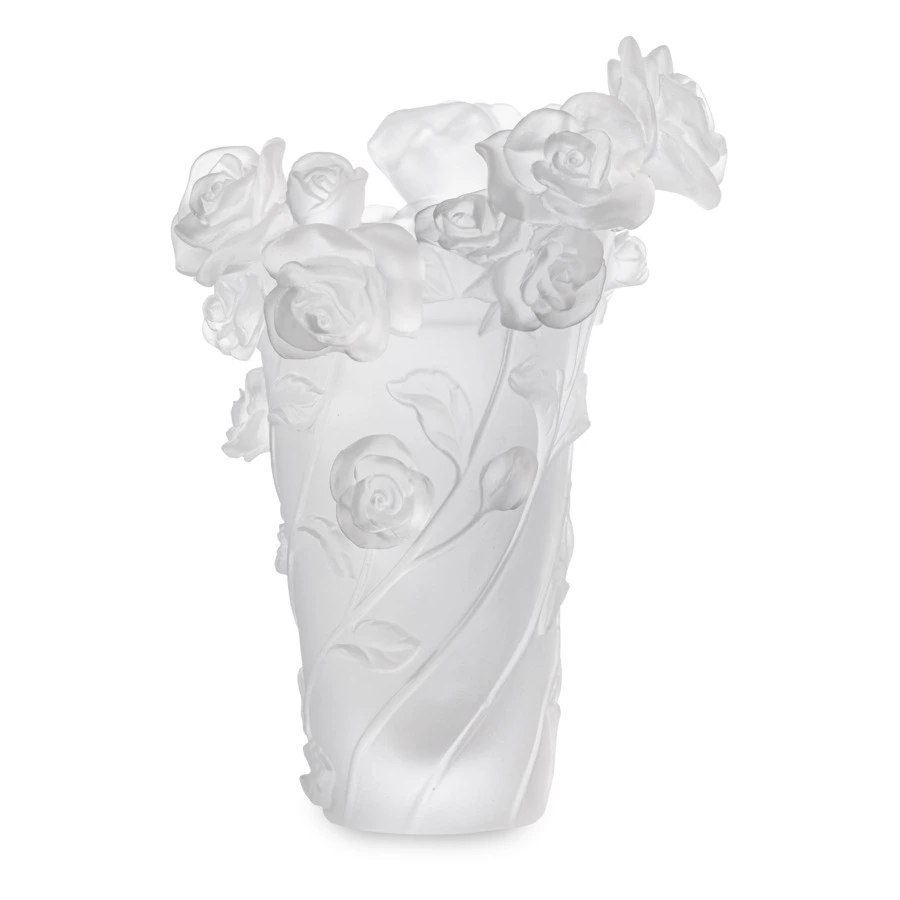 Ваза настольная Decor de Table Pate de Verre Cristal Роза 20 см, хрустальное тесто, белая, п/к