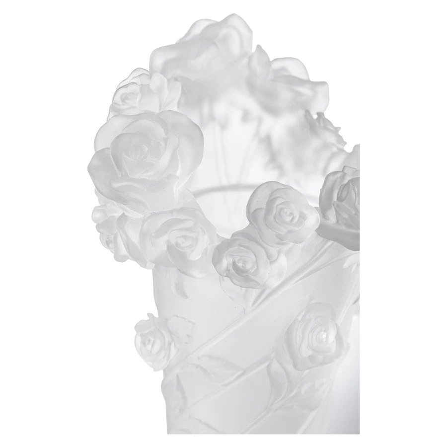 Ваза настольная Decor de Table Pate de Verre Cristal Роза 20 см, хрустальное тесто, белая, п/к