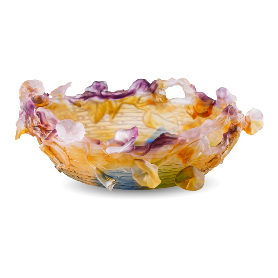 Чаша декоративная Decor de Table Pate de Verre Cristal Утренняя Заря 30 см, хрустальное тесто