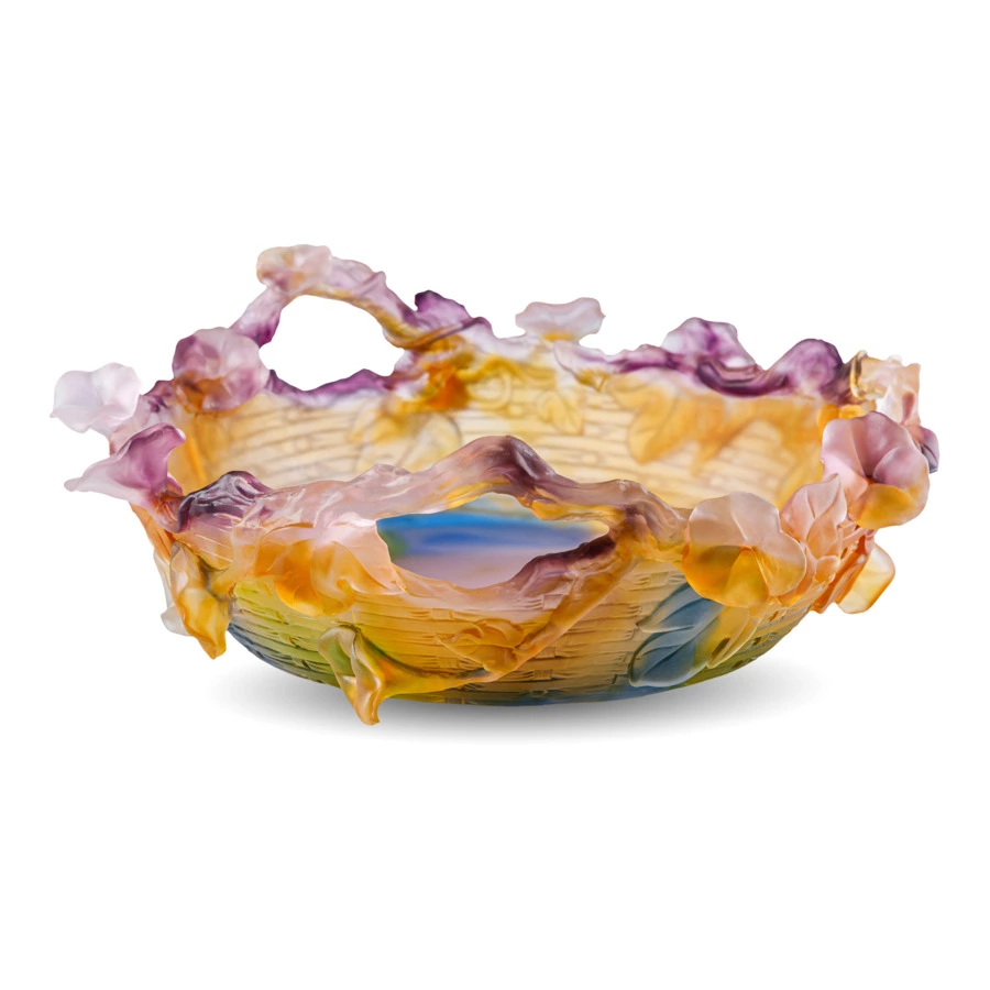 Чаша декоративная Decor de Table Pate de Verre Cristal Утренняя Заря 30 см, хрустальное тесто