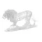 Фигурка Decor de Table Pate de Verre Cristal Лев 22 см, хрустальное тесто, белая, п/к