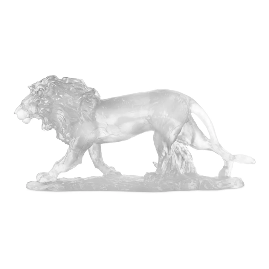 Фигурка Decor de Table Pate de Verre Cristal Лев 22 см, хрустальное тесто, белая, п/к