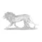 Фигурка Decor de Table Pate de Verre Cristal Лев 22 см, хрустальное тесто, белая, п/к