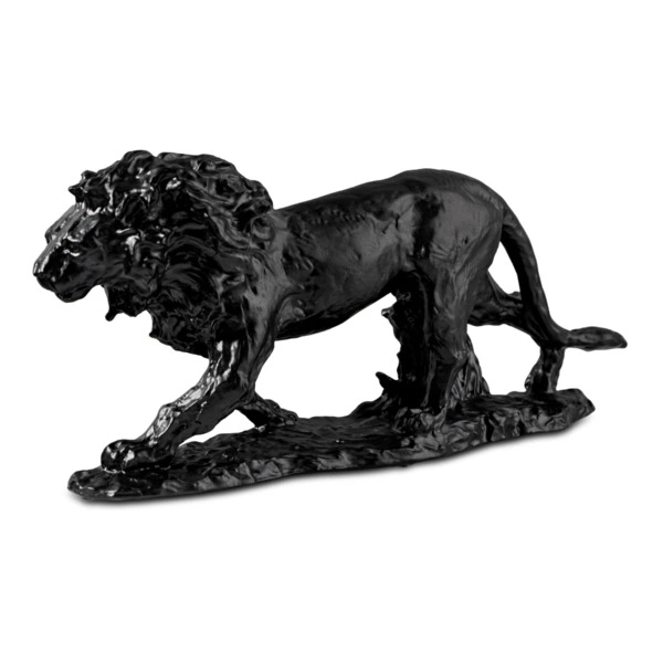 Фигурка Decor de Table Pate de Verre Cristal Лев 22 см, хрустальное тесто, черная, п/к