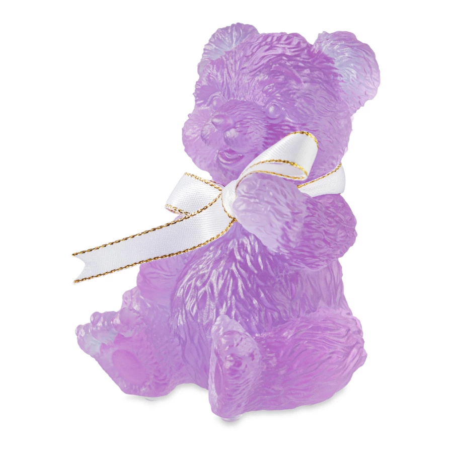 Фигурка Decor de Table Pate de Verre Cristal Медвежонок, хрустальное тесто, фиолетовая, п/к