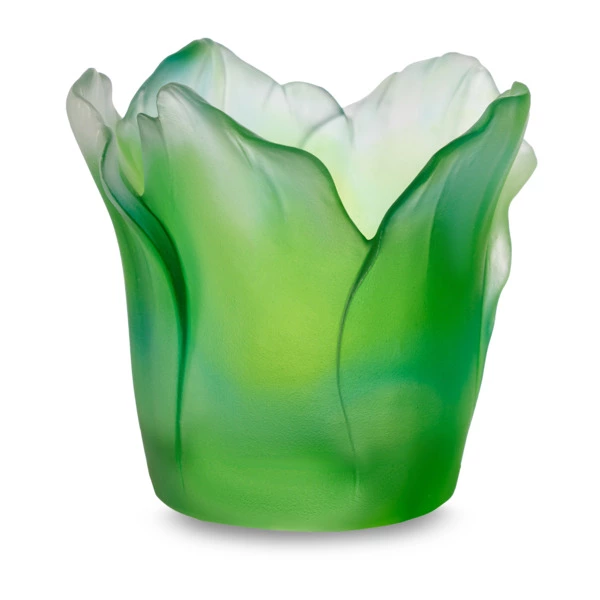 Подсвечник Decor de Table Pate de Verre Cristal Мак 8 см, хрустальное тесто, темно-зеленый, п/к