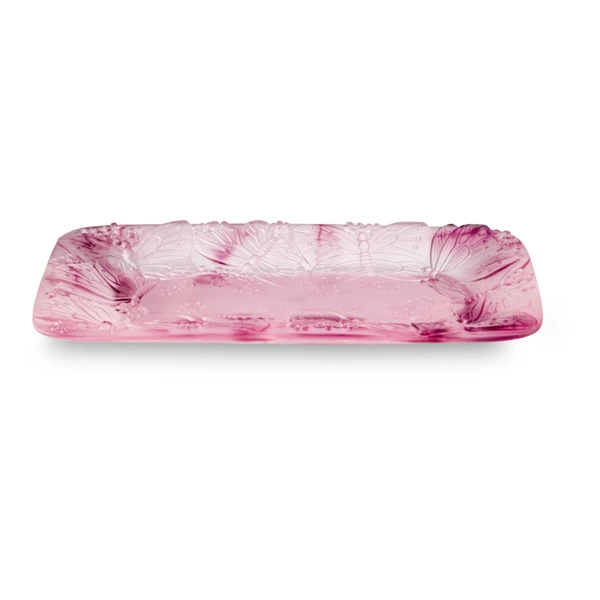 Блюдо прямоугольное Decor de Table Pate de Verre Cristal Бабочка 22х13 см, хрустальное тесто