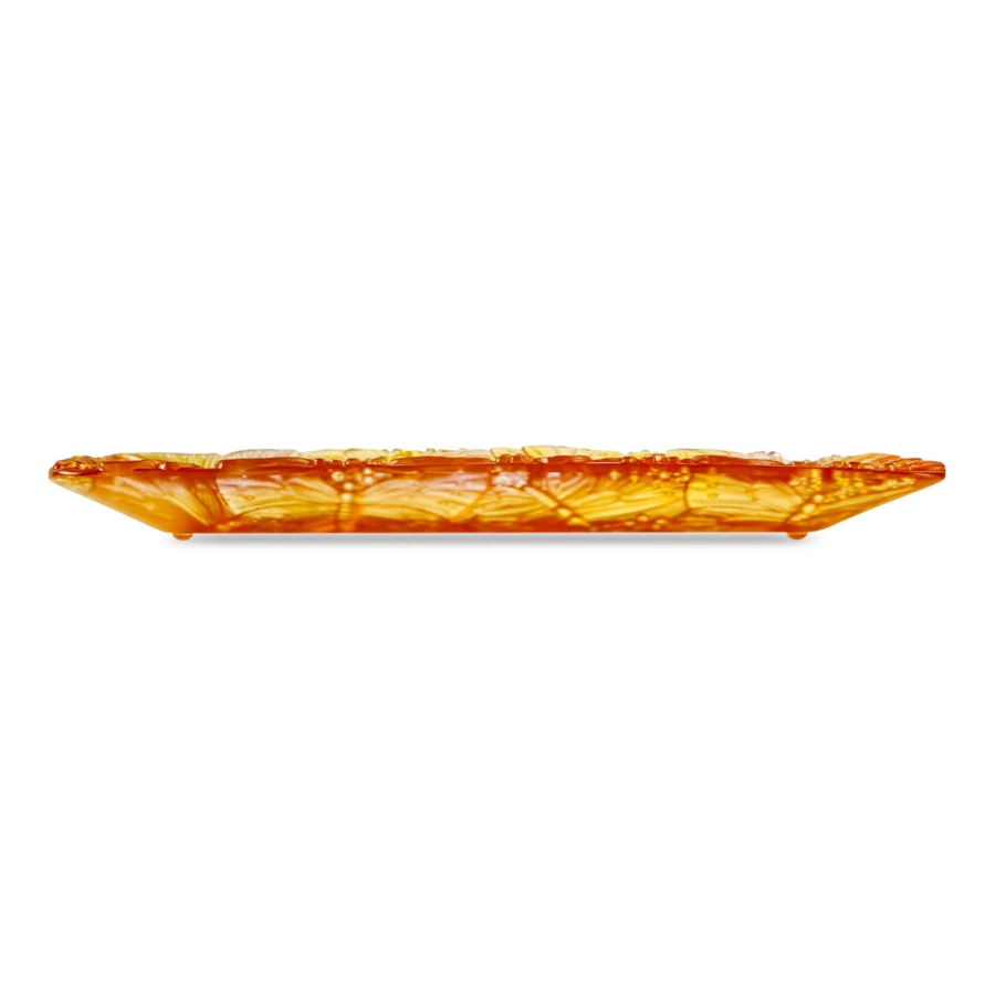 Блюдо прямоугольное Decor de Table Pate de Verre Cristal Бабочка 22х13 см, хрустальное тесто