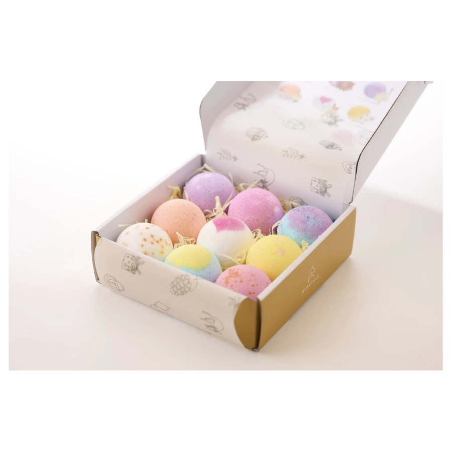 Премиальные бомбочки для ванны EPEIOS Bath bombs, 9 шт, разноцветные