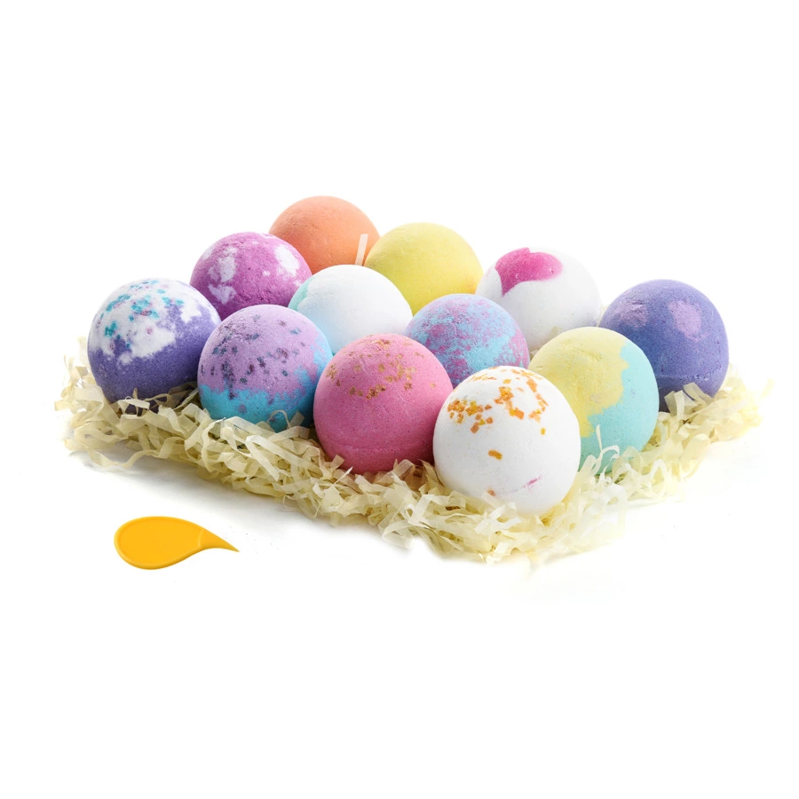 Премиальные бомбочки для ванны EPEIOS Bath bombs, 12 шт, разноцветные