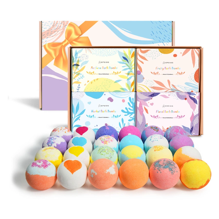 Премиальные бомбочки для ванны EPEIOS Bath bombs, 24 шт, разноцветные