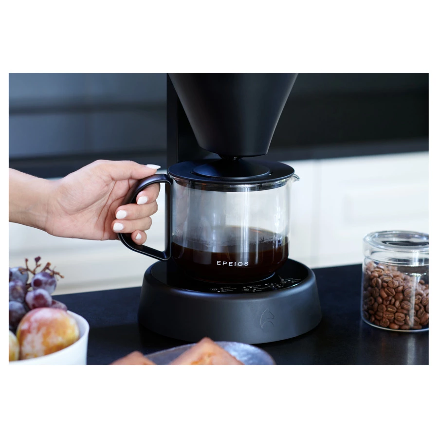 Умная кофеварка EPEIOS FoElem Mocca на 850 мл, 1050 Вт, EPCM503, черная