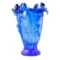 Ваза Decor de Table Pate de Verre Cristal Ирисы 32 см, хрустальное тесто, кобальтово-синяя, п/к