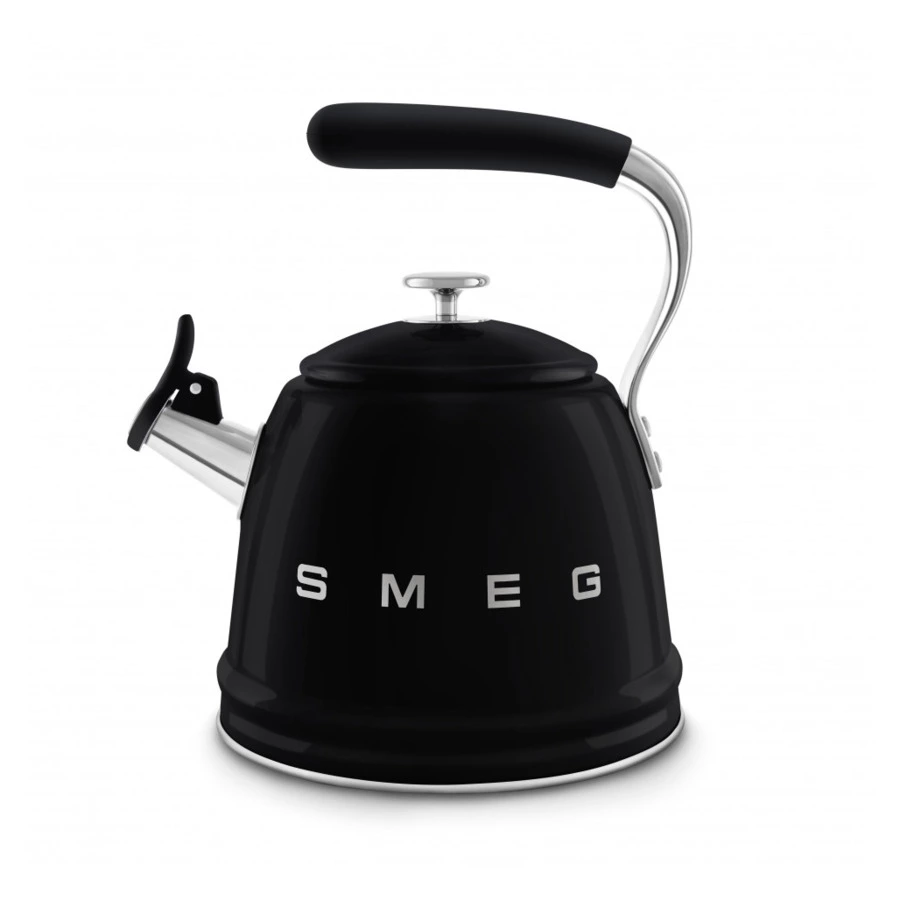 Чайник со свистком SMEG WKF01BL 2,3 л, черный, глянцевый