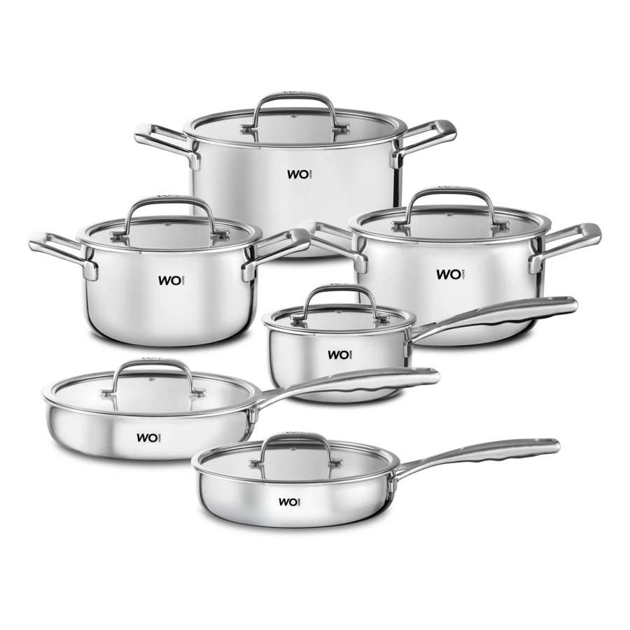 Набор кухонной посуды WO HOME Verona 6 предметов, сталь нержавеющая